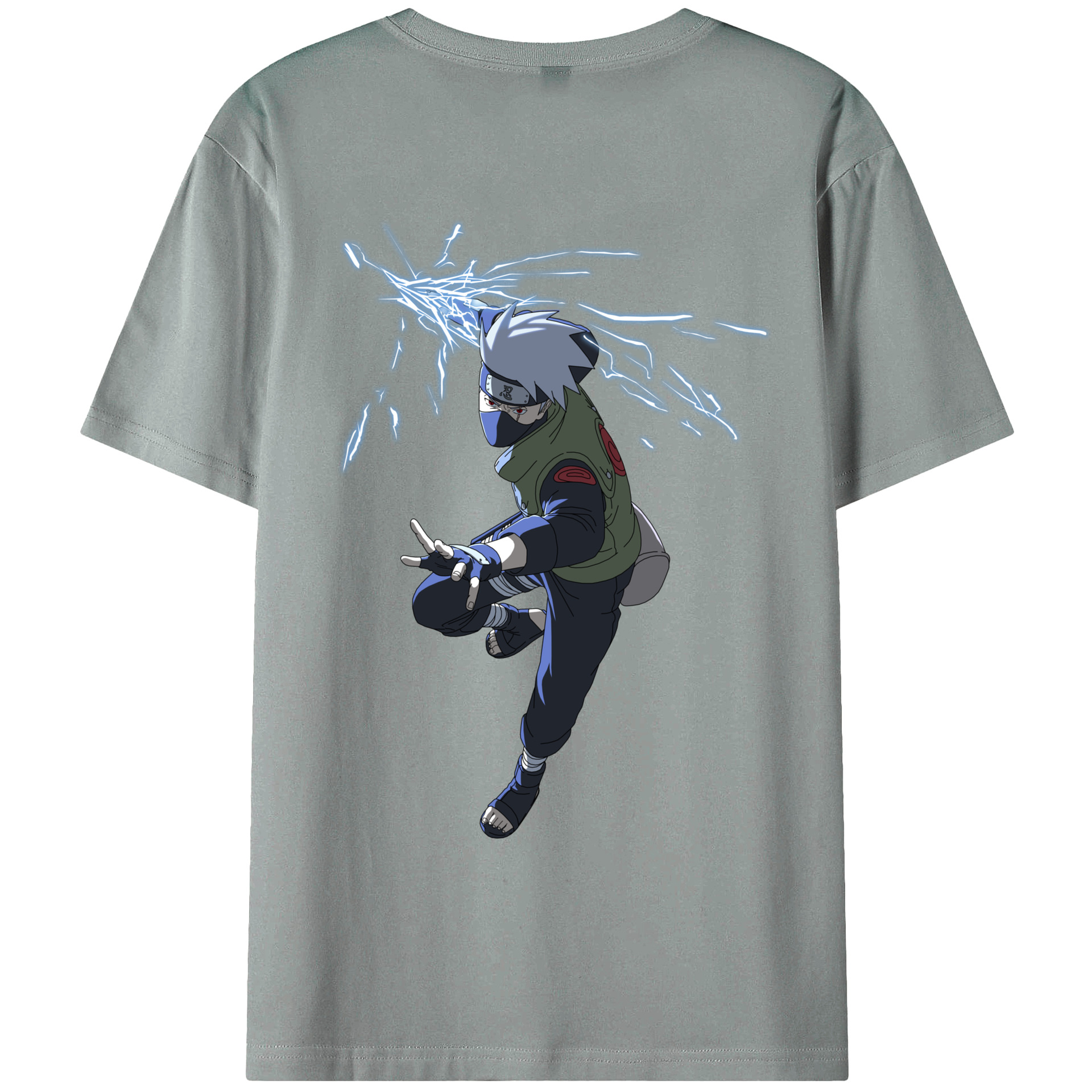 （画像用） NARUTO -ナルト- はたけ カカシ Hatake Kakashi 綿100％ メンズ半袖Tシャツ（バックプリント） 通気性